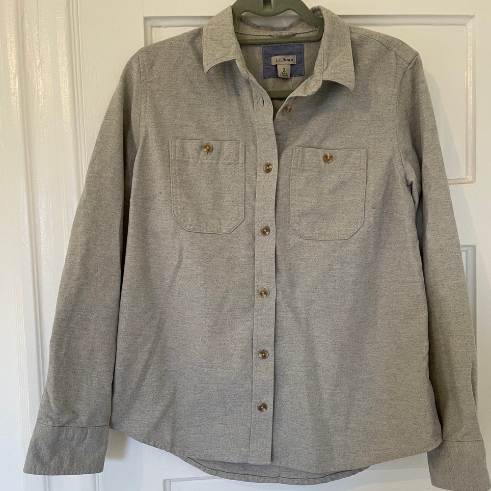 L.L. Bean Button-Up Shirt, Grey, NWT, Size S